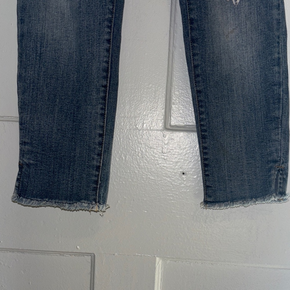 Kensie Distressed Ankle skinny crop blue Jeans size 4/27 - Picture 6 of 10